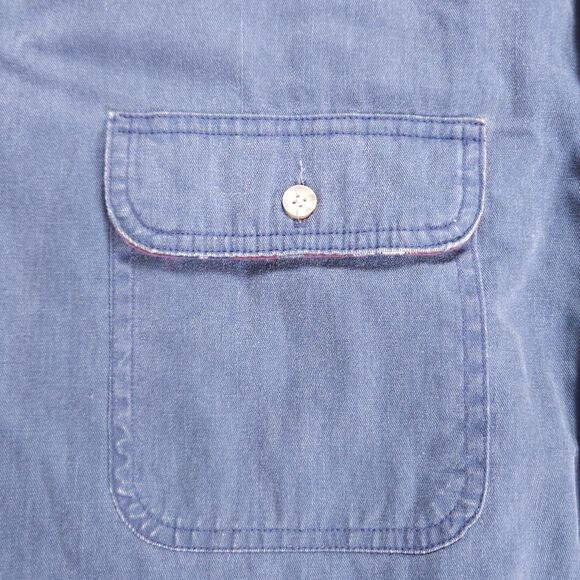 Vintage LL Bean Flannel Plaid Lined Barn Chore Shirt Jacket Shacket Mens L Blue - Picture 4 of 16